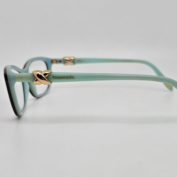 Tiffany & Co TF2074 8134 Havana on Tiffany Blue Cat Eye Eyeglasses Frame w/ Case - Picture 4 of 16